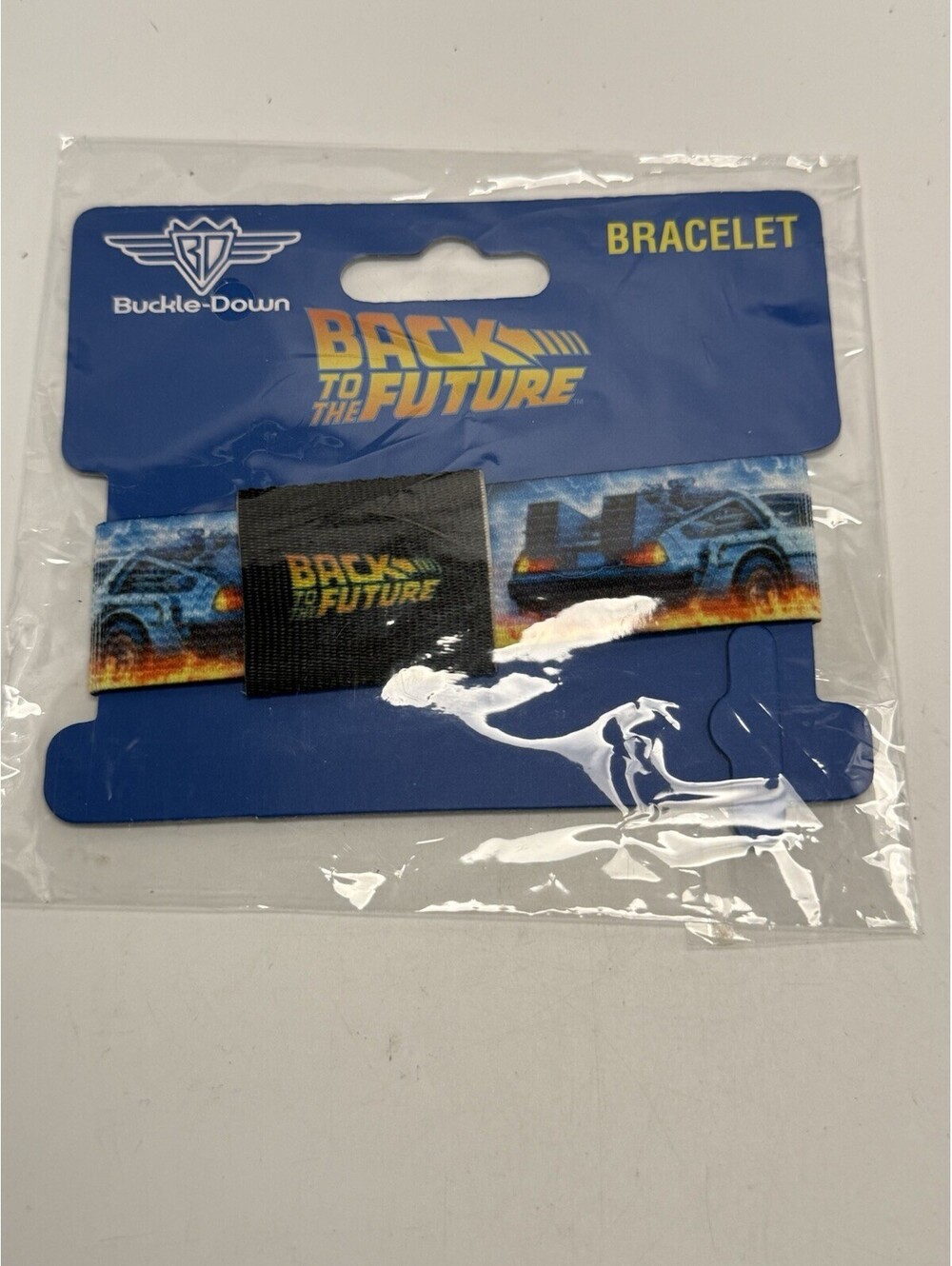 Back To The Future Fabric Elastic Bracelet DeLorean Buckle-Down Movie Merch NEW